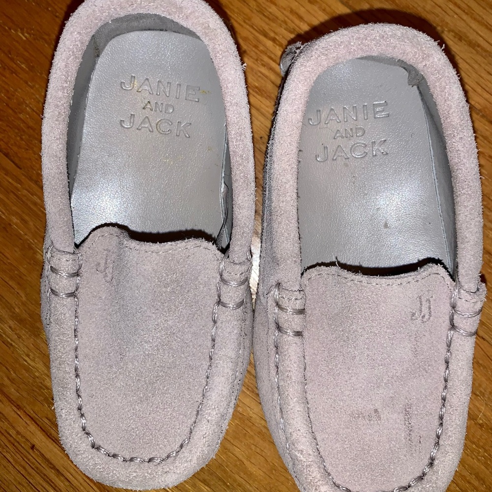 Janie and Jack grey loafers size 5